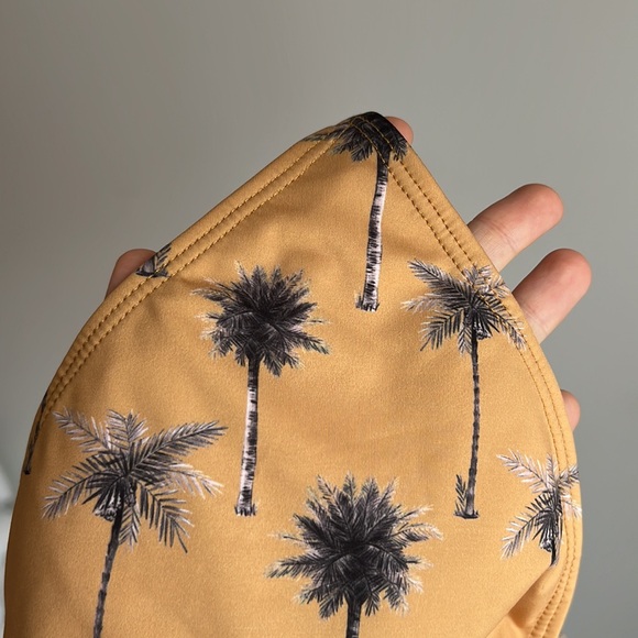 NEW with tag Verdelimon Yellow Palm Trees Moa Triangle Bikini Top gold tropical - Picture 3 of 5
